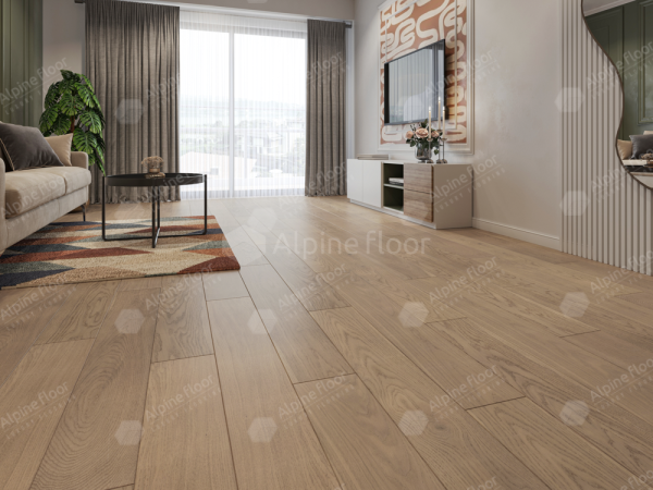 Инженерная доска Alpine floor VILLA Дуб Милкшейк EW201-10 UV лак, 400-1200 мм